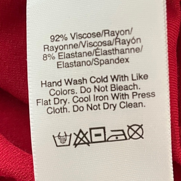 DKNY Scooped Neck Red Top - Size L - Picture 10 of 10